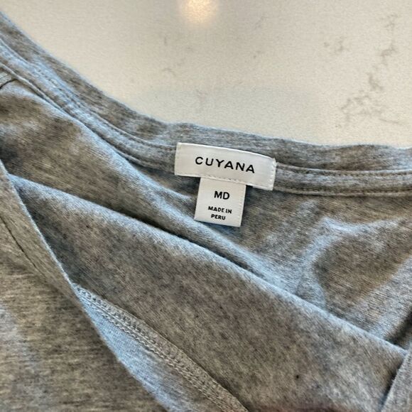 Cuyana Grey Boat Neck Pima Cotton long Sleeve Tee Shirt Medium - Picture 4 of 6